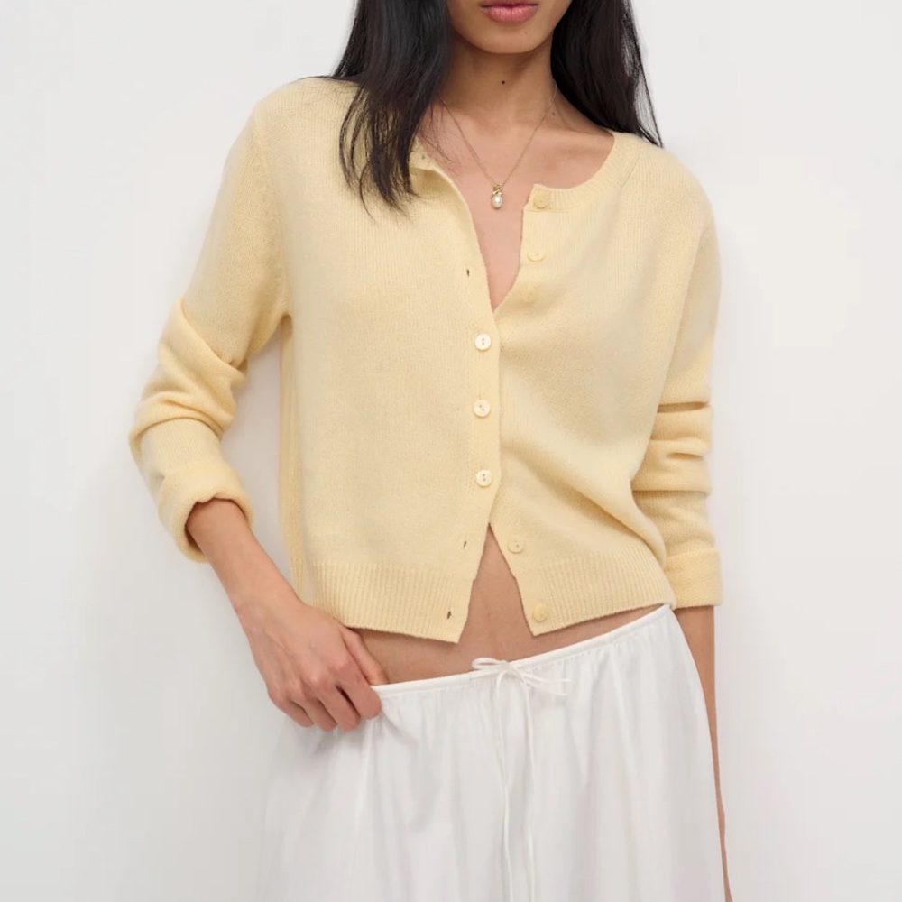 Reformation Clara Cashmere Cardigan Parmesan